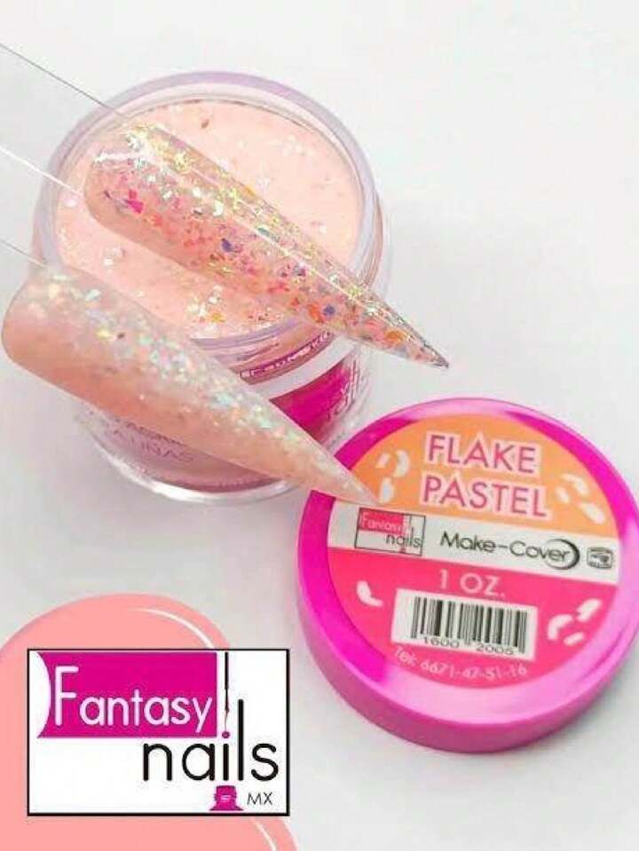 Acrílico Fantasy Nails flake pastel 1 onza
