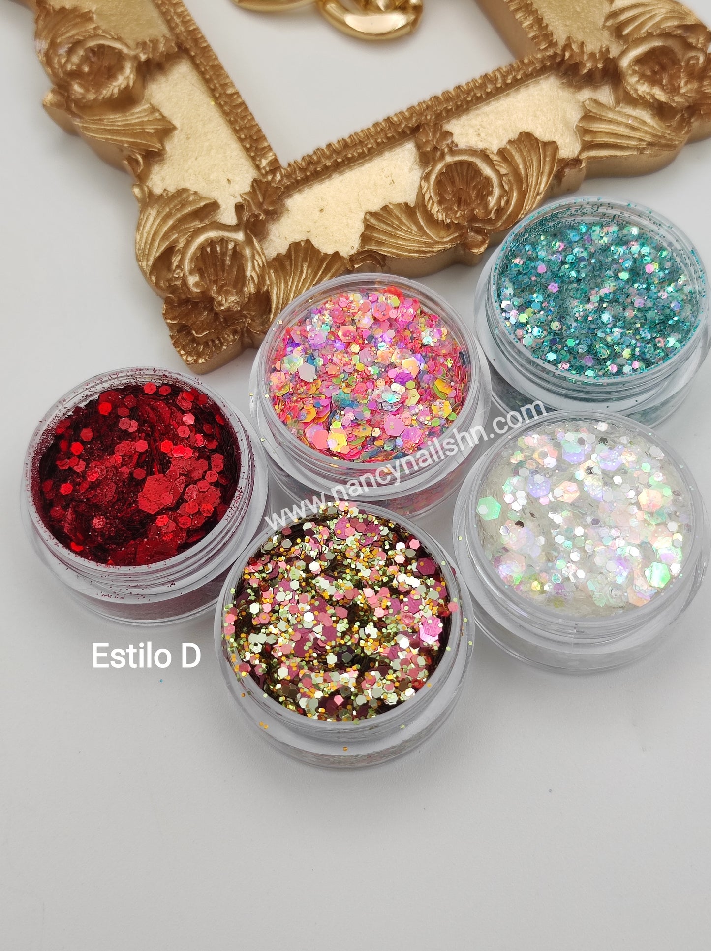 Glitter o escarcha en set,5 opciónes diferentes