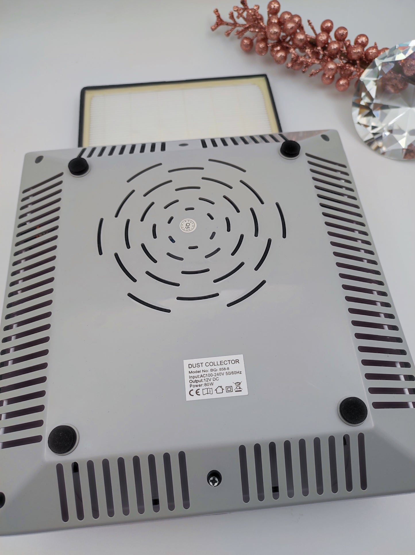 Extractor de polvo/ colector rosado y blanco