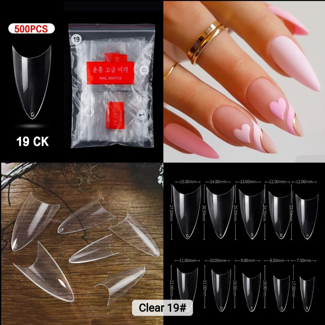 Tips stiletto cortos para almond