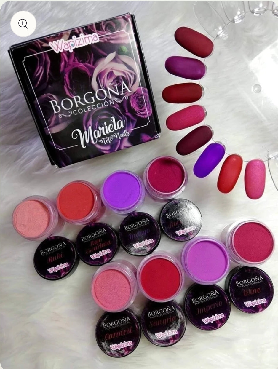Acrílico wapizima colección Borgoña 8pzas