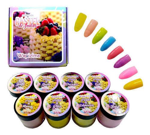 Acrílico wapizima colección Pastel de frutas 8pzas
