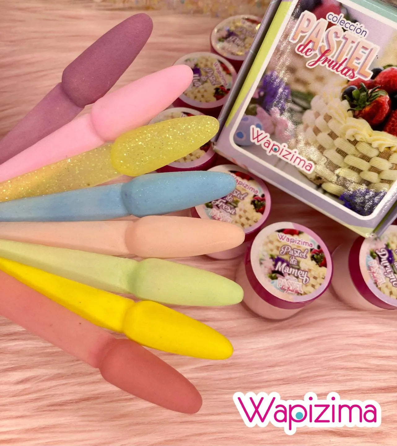 Acrílico wapizima colección Pastel de frutas 8pzas