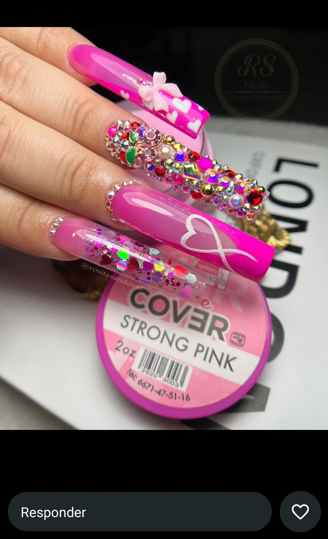 Acrílico Fantasy Nails Strong Pink 2 onzas