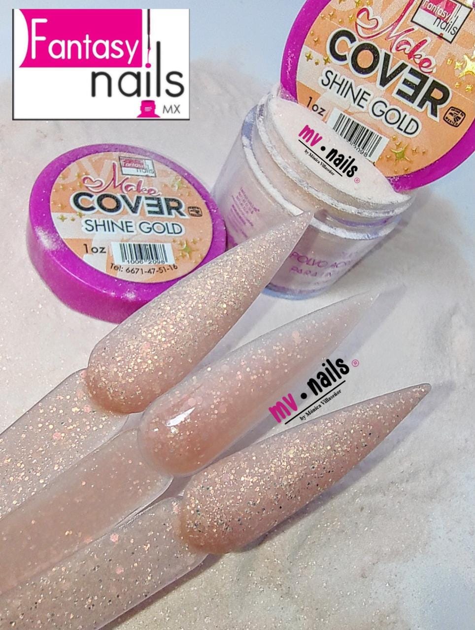 Acrílico Fantasy Nails Shine Gold 1 onza