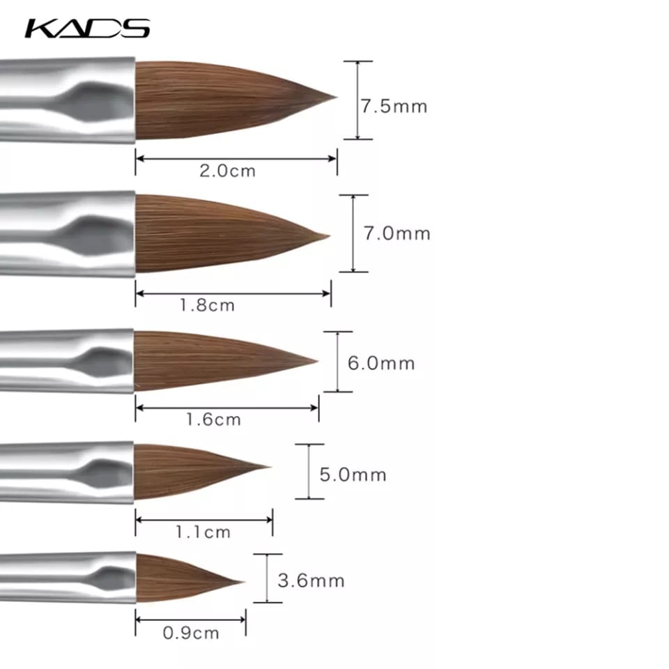 Pinceles kads para acrilico y 3d #4 #8 #10