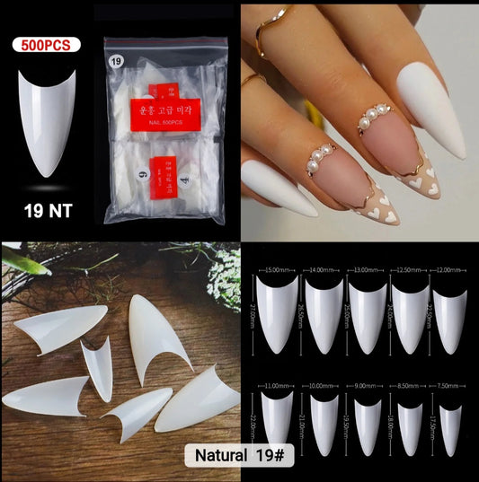 Tips stiletto cortos para almond