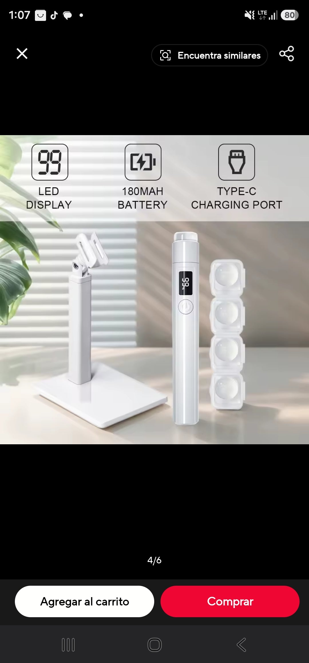 Lámpara press on solo blanco
