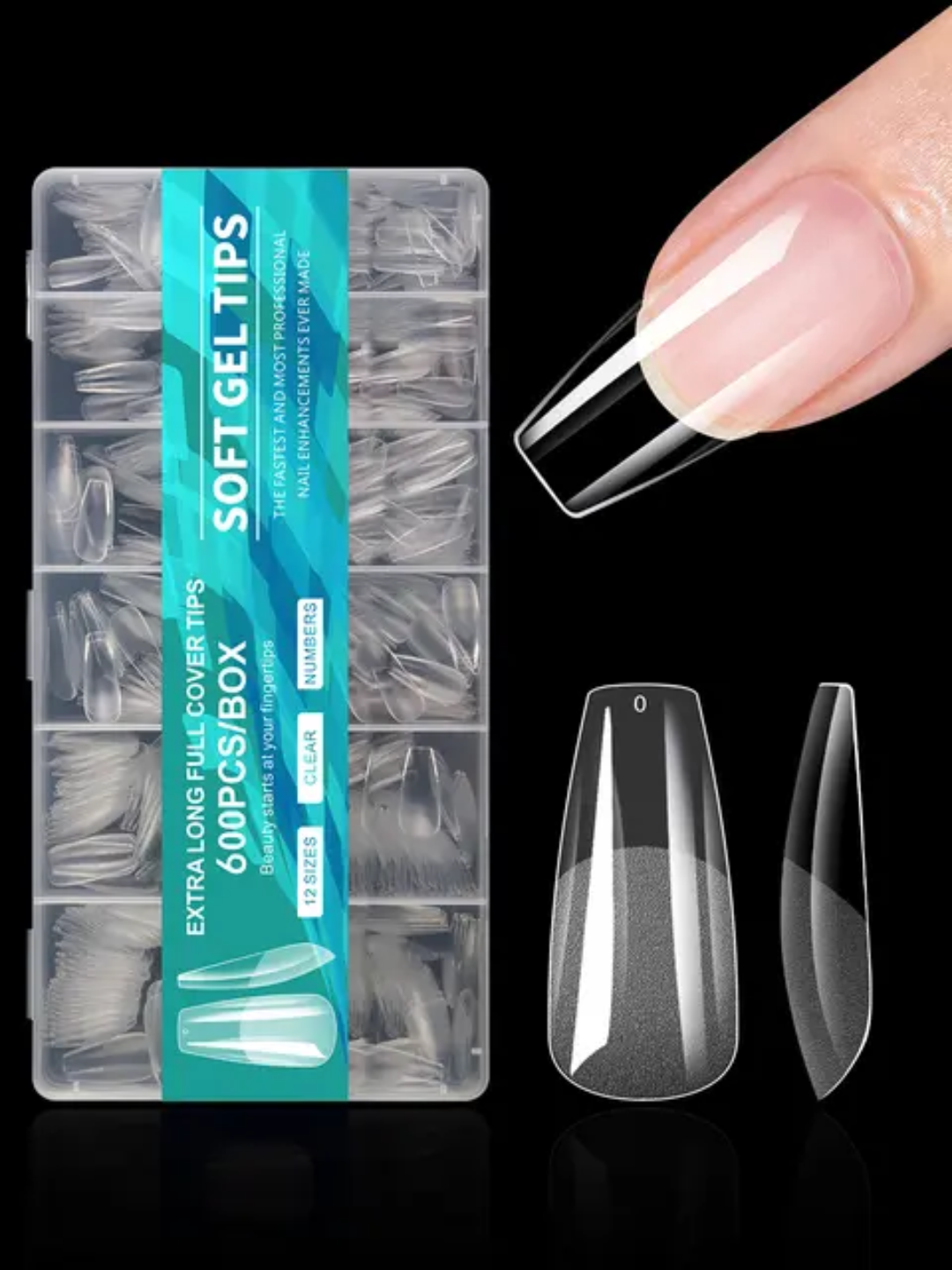 Tips soft gel 600 pzs 6 estilos disponibles Reestok