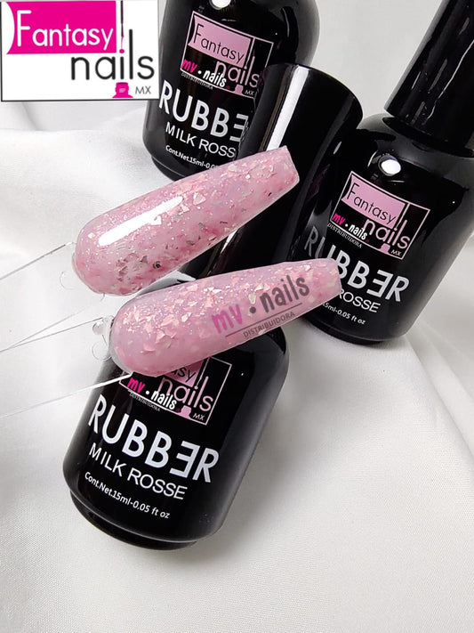 Rubber MILK ROSE fantasy nails