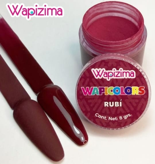 Acrílicos rojo Rubi wapizima 1/2 oz