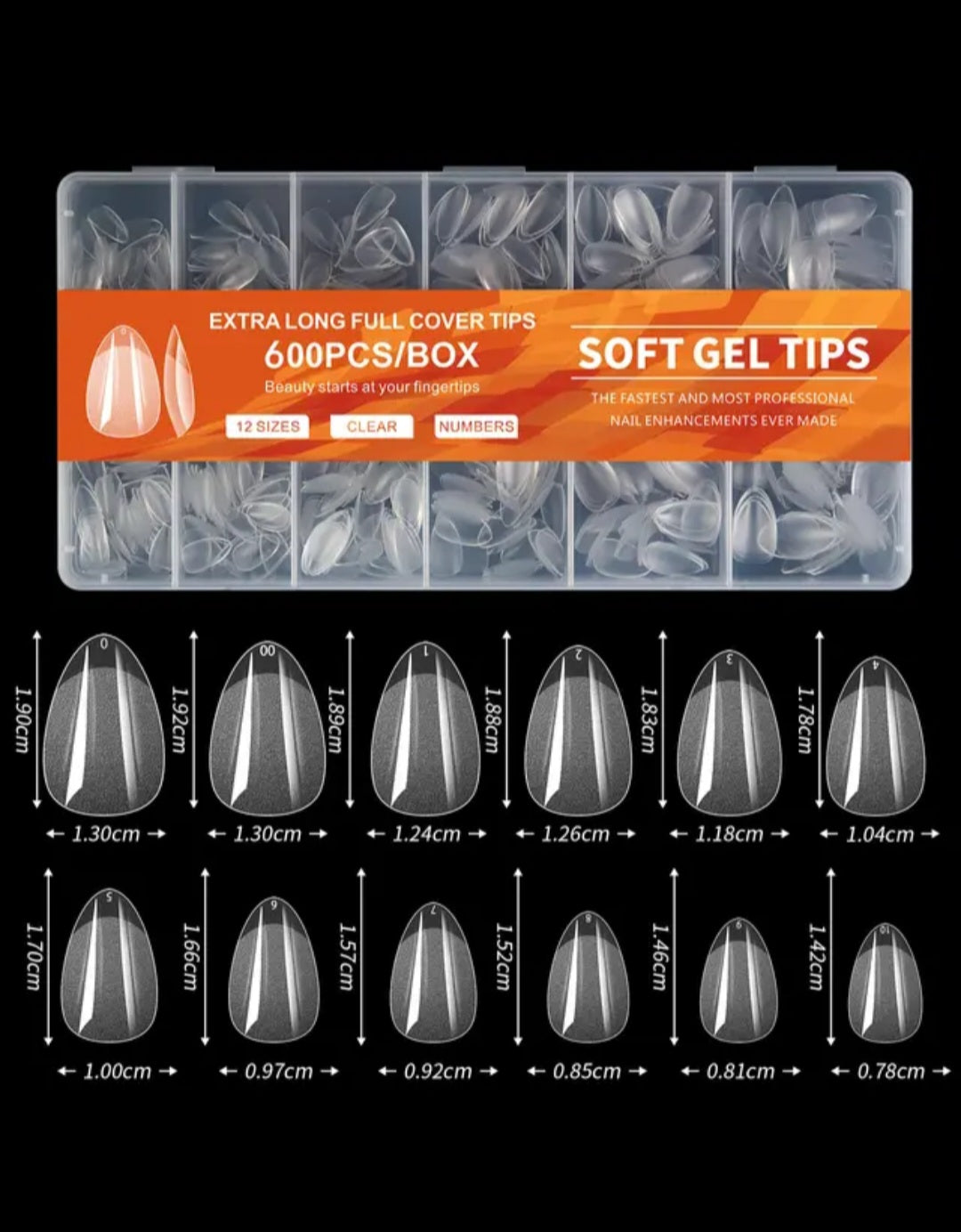 Tips soft gel 600 pzs 6 estilos disponibles Reestok