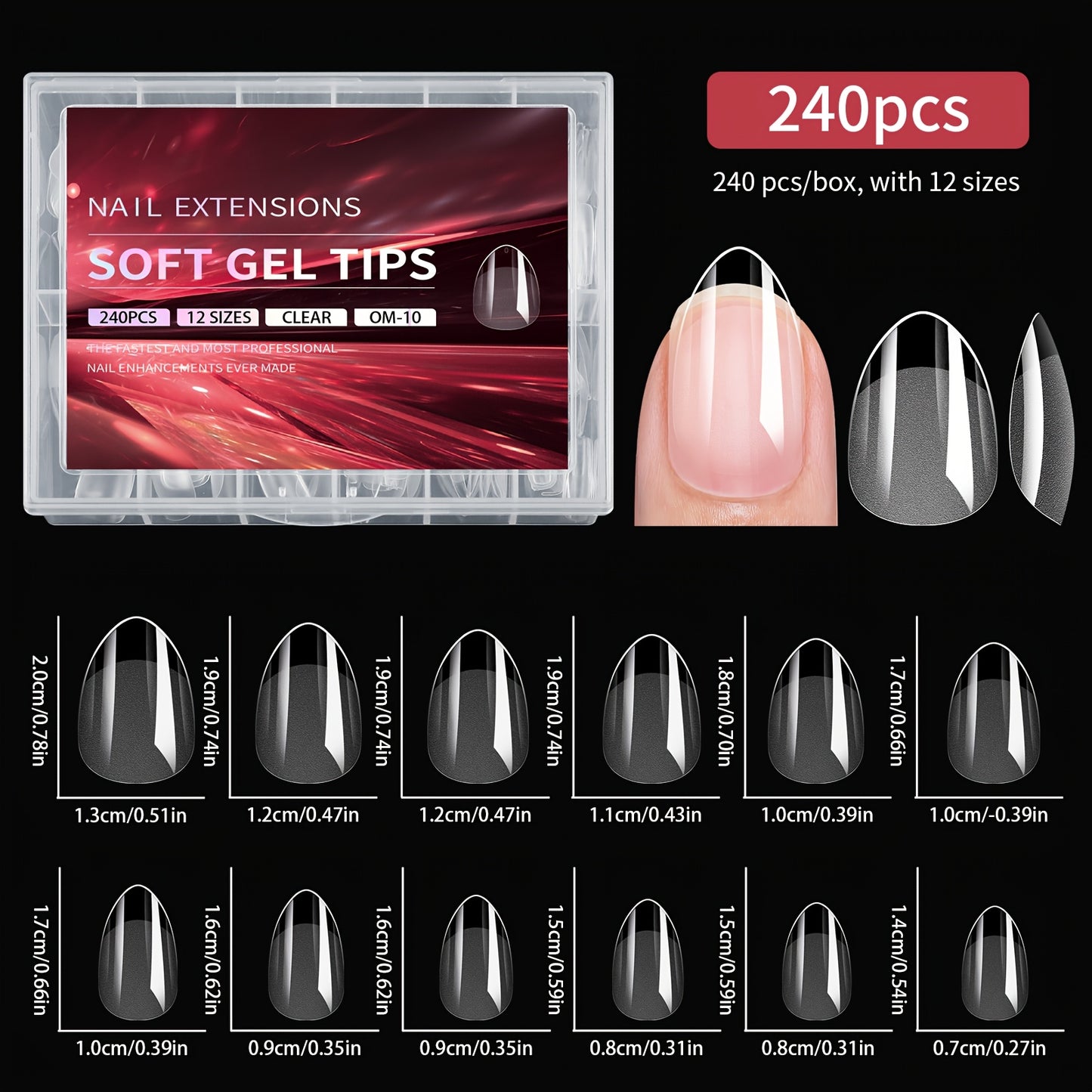 Soft gel tips 240 piezas NUEVO