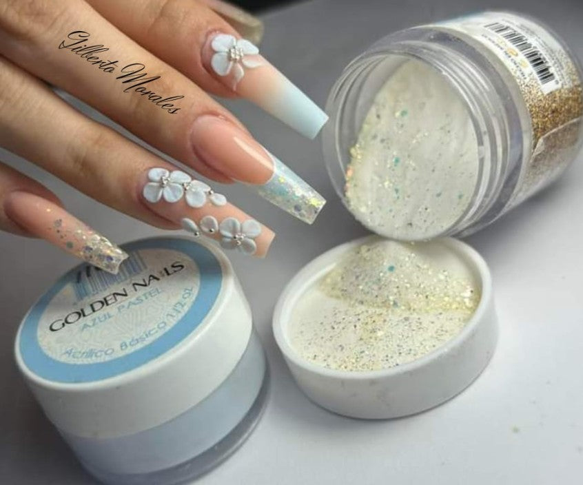 Acrilicos 17 colores en  1/2 onza Golden Nails