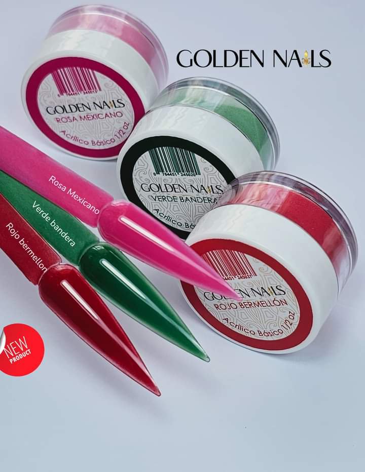 Acrilicos 17 colores en  1/2 onza Golden Nails